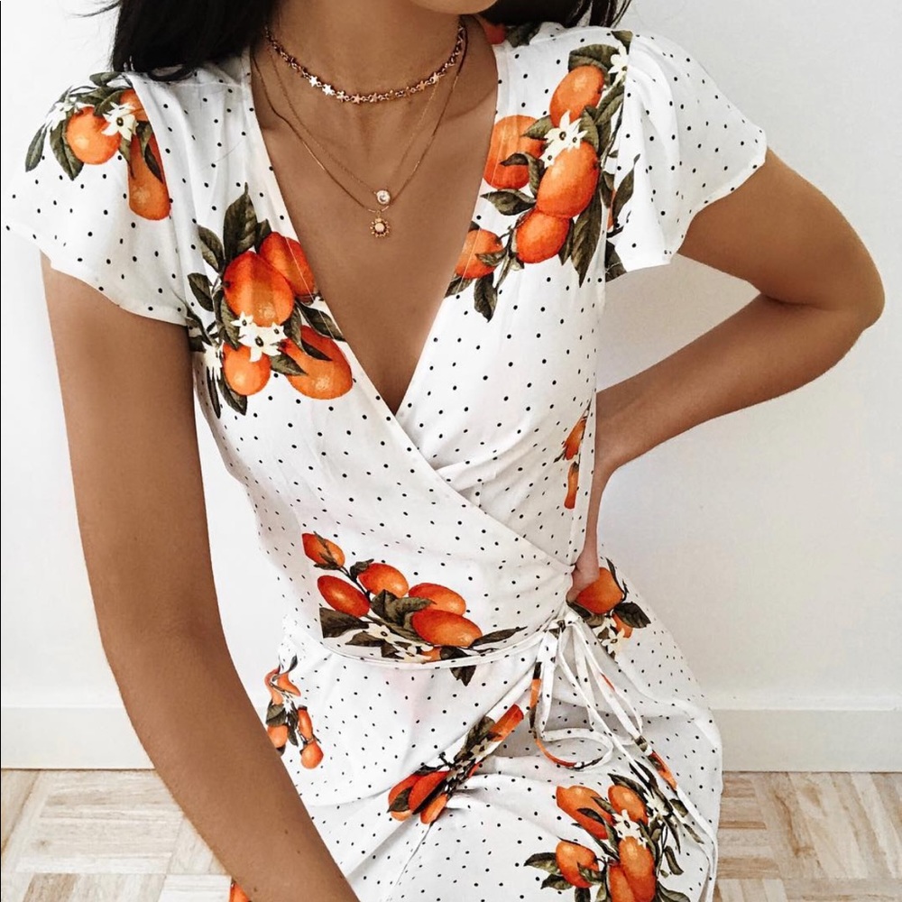 Forever 21 Floral Orange Dress
